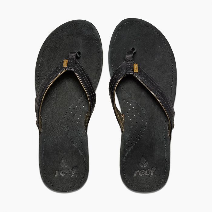 Reef Miss J Bay tan black gold dames slipper Slippery De online slipperwinkel